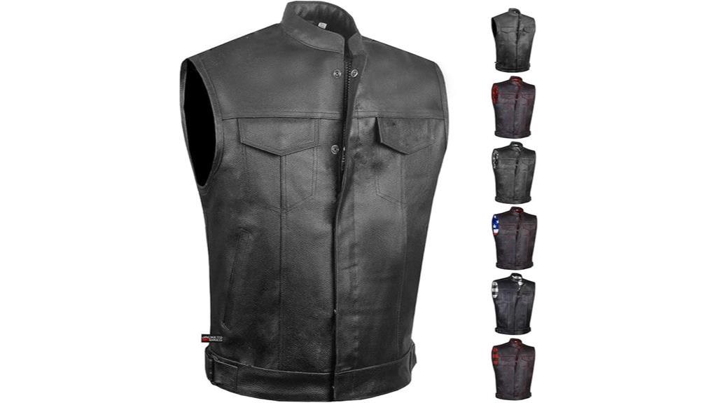 leather motorcycle vest with gun pockets