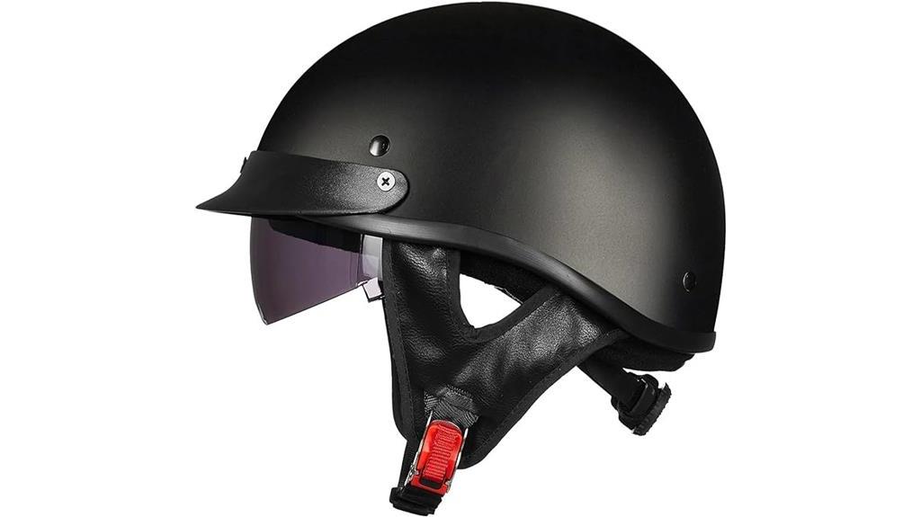 matt black half helmet