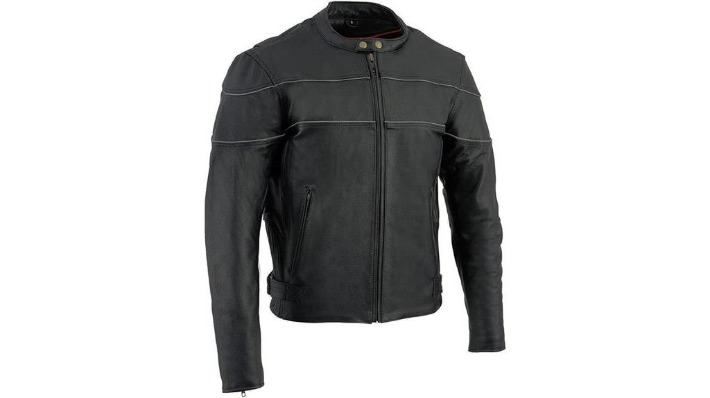 men s black leather jacket