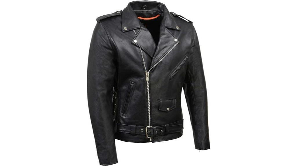 men s black leather jacket