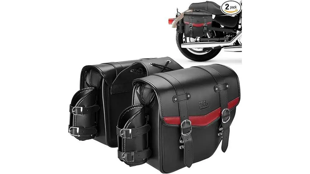 motorcycle leather saddlebags with cup holder