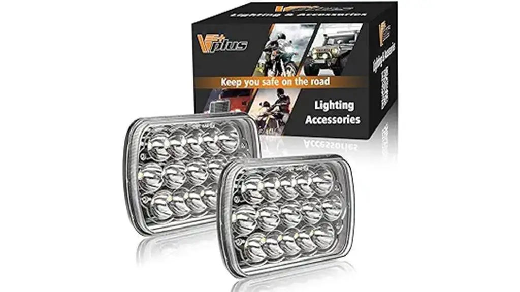 rectangle led headlights set