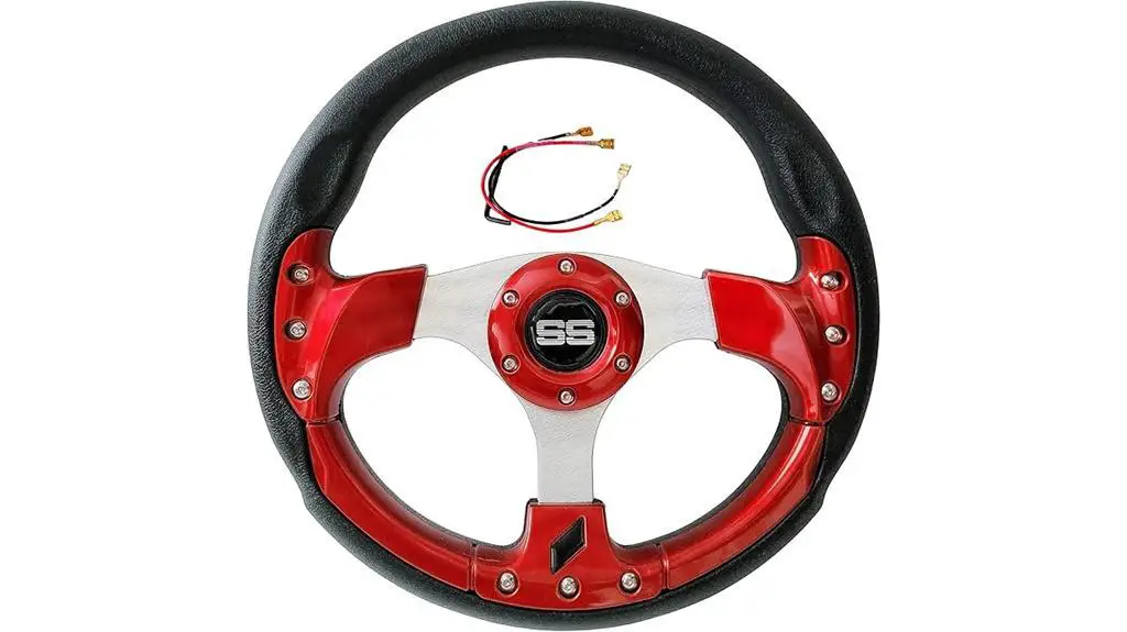 red golf cart steering