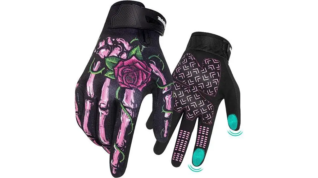 skeleton design touchscreen gloves