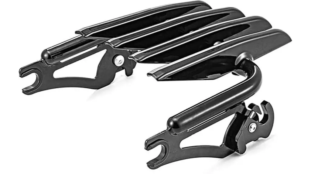 sleek black luggage rack