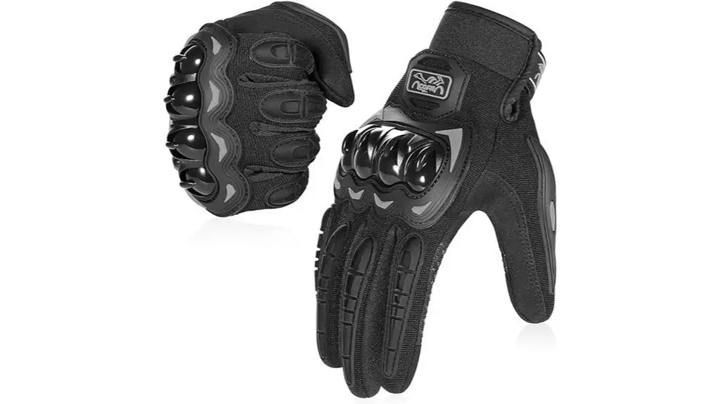 touchscreen motorbike gloves black