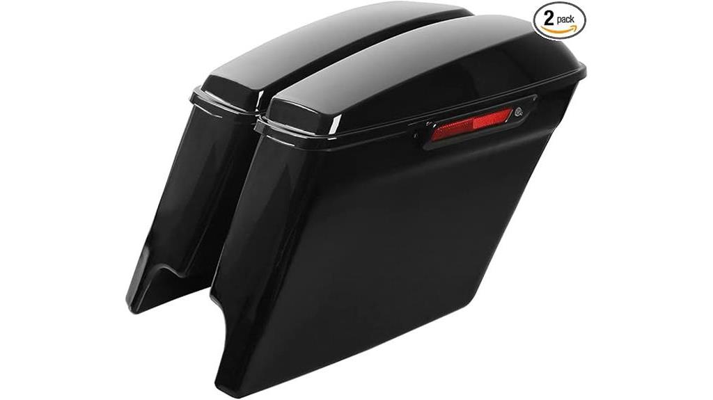 vivid black motorcycle saddlebags