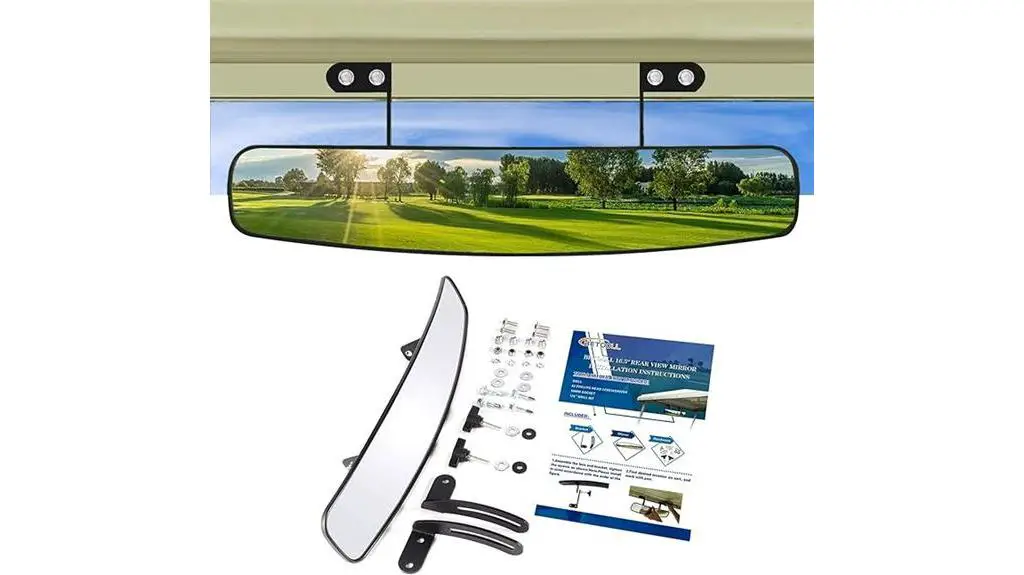 wide convex golf cart mirror