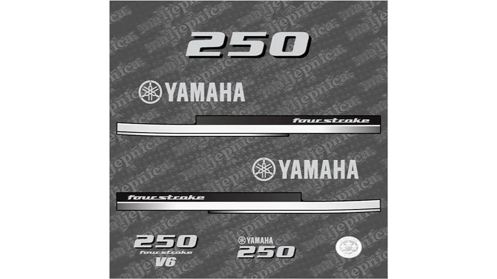 yamaha 250 outboard decal set