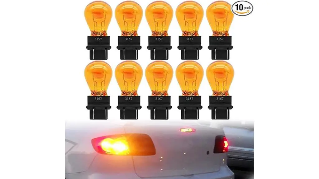 10 amber brake light bulbs