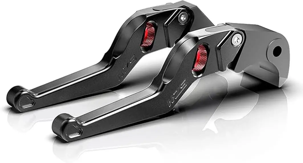 adjustable black motorcycle levers