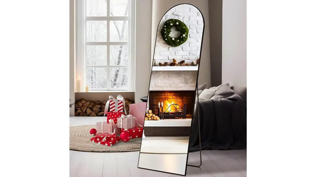 black arched full length mirror