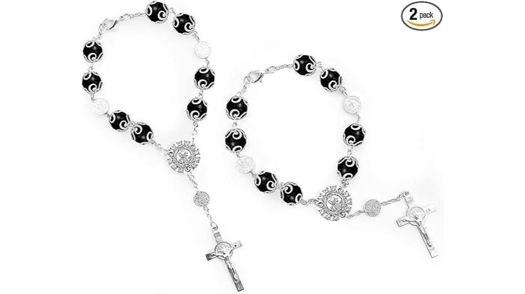 black car mirror rosary