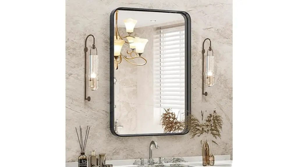 black metal vanity mirror