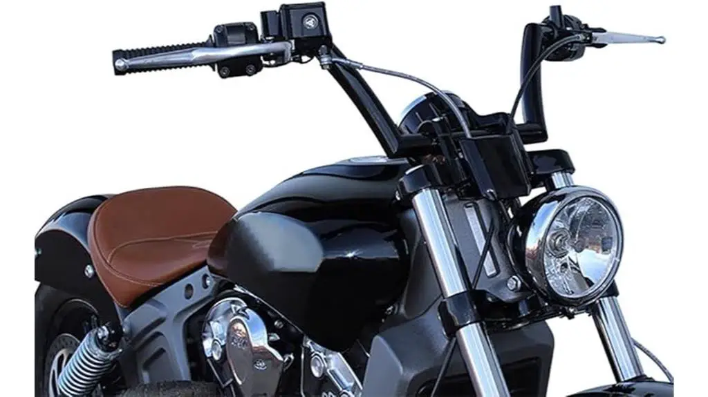 black mitered handlebars indian scout