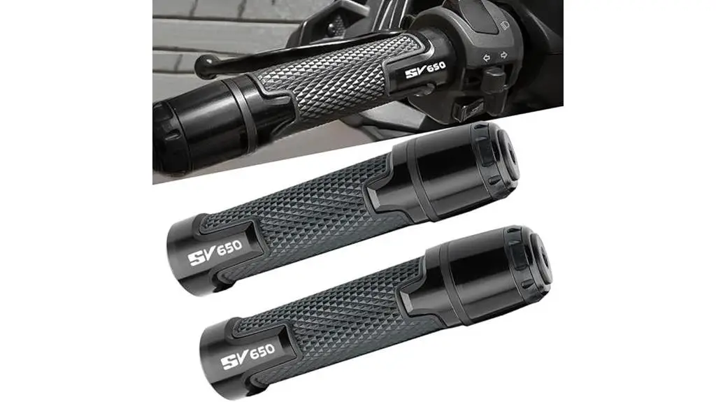 black motorcycle grip ends