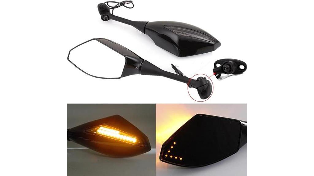 black motorcycle mirrors with signals