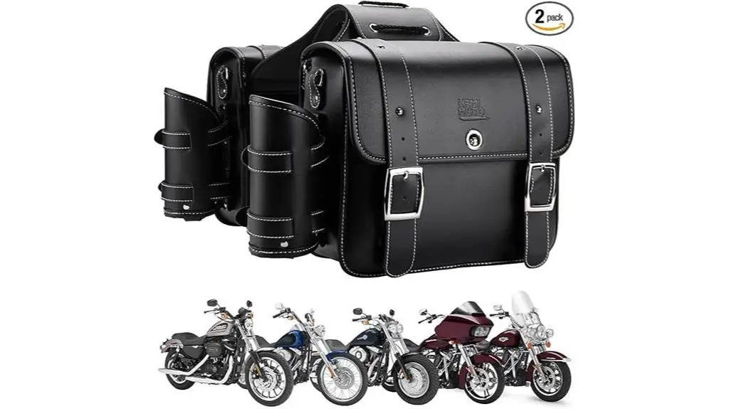 black motorcycle saddlebags set