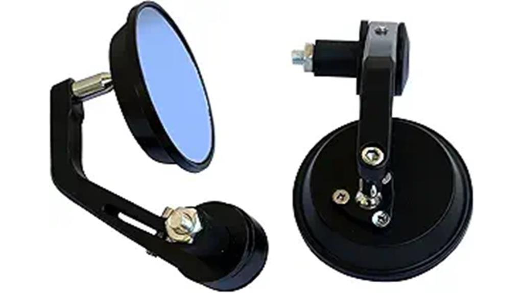 black retro bar end mirrors