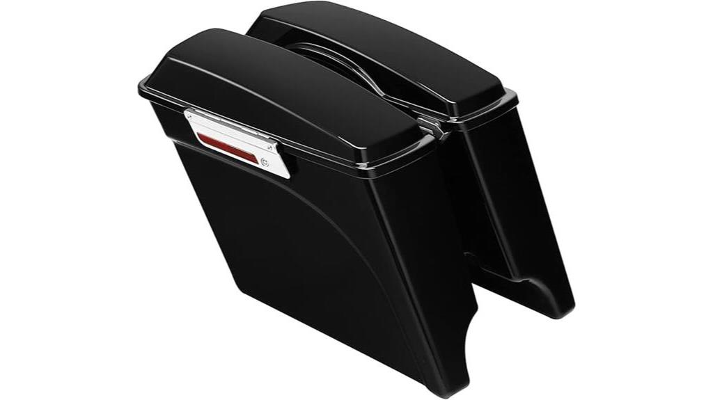 black stretched saddlebags harley