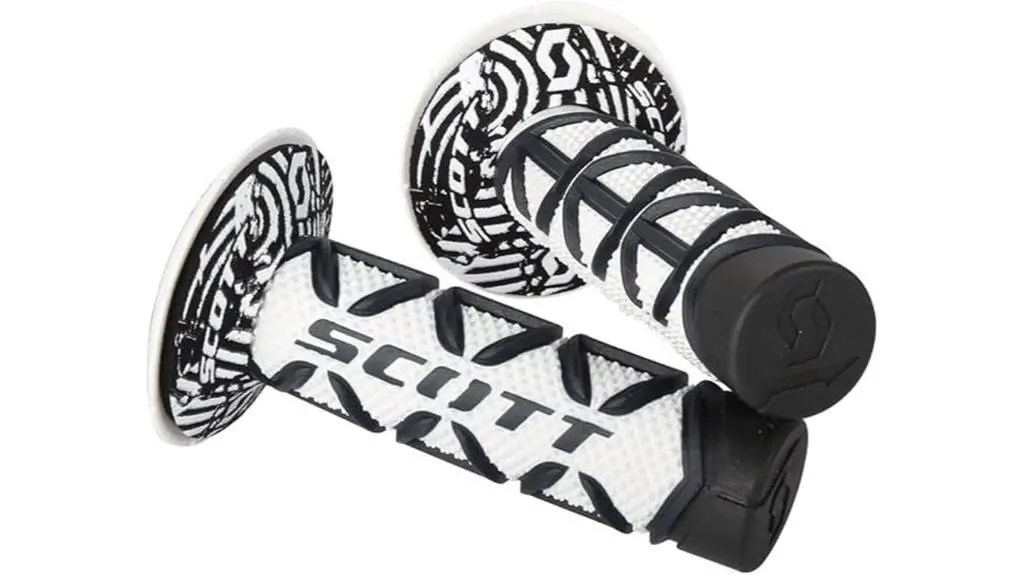 black white motorcycle grips