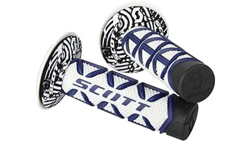 blue white motorcycle grip set