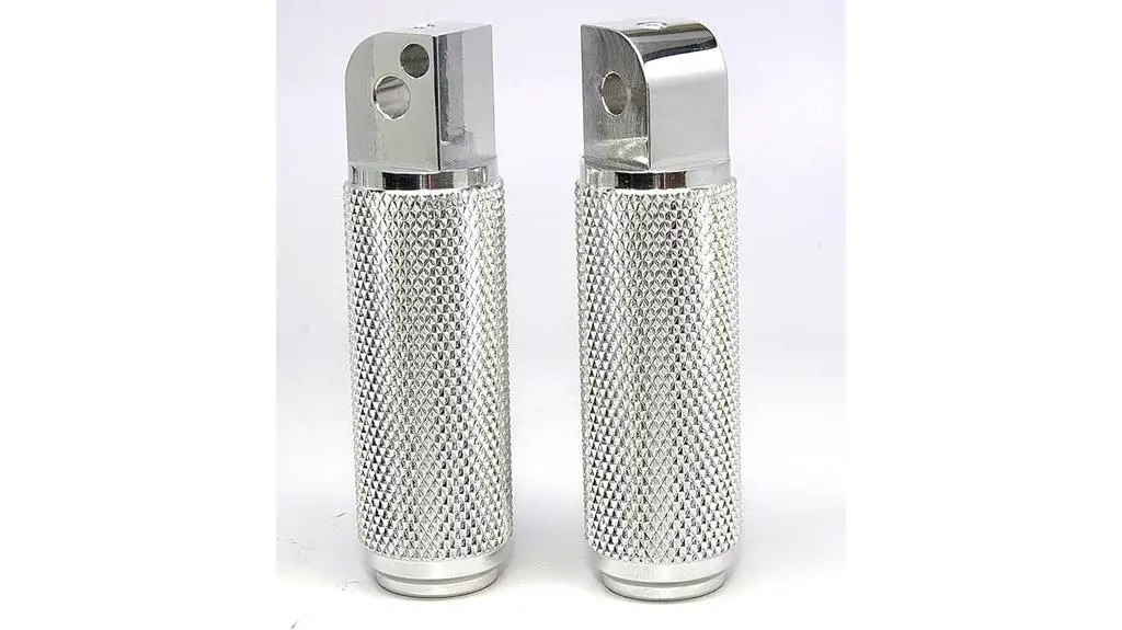 chrome knurled aluminum pegs