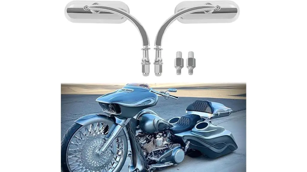 chrome motorcycle oval mirrors