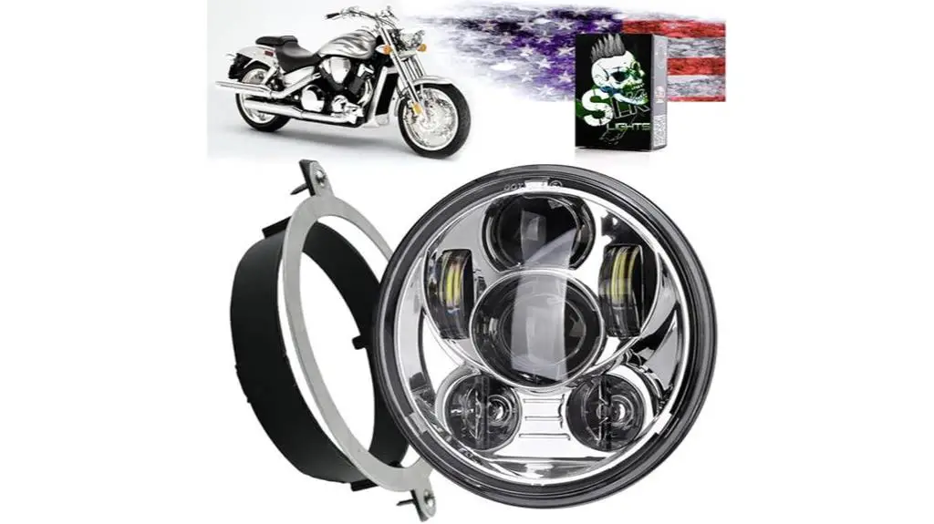 chrome round led headlight