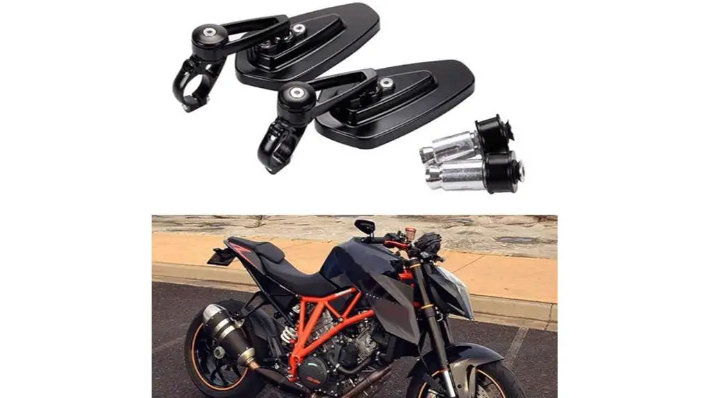 compatible black bar end mirrors