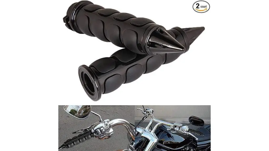 dual black motorcycle grips