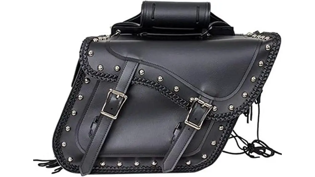 faux leather motorcycle saddle bags