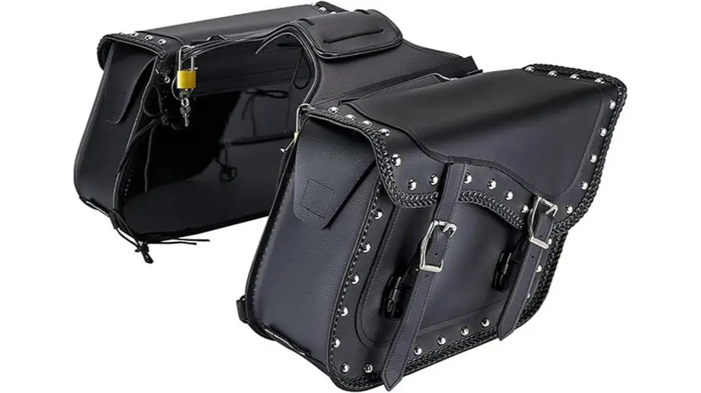 faux leather motorcycle saddlebags