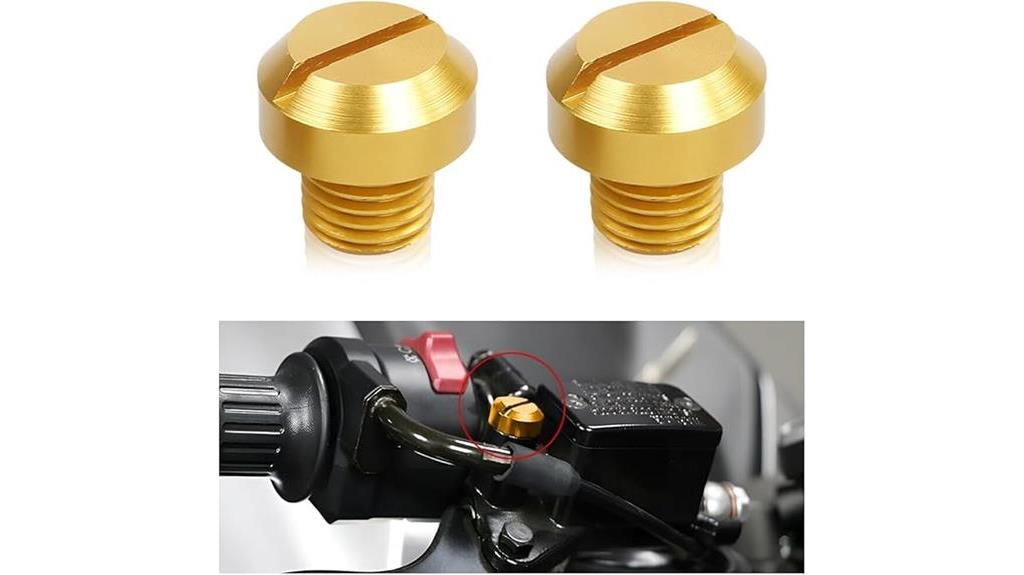 gold motorcycle mirror plugs