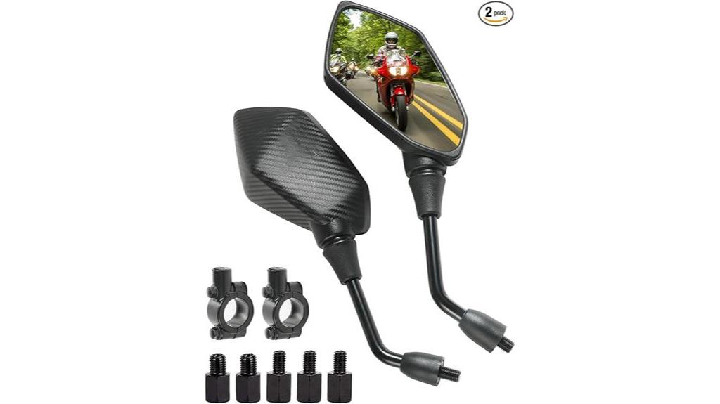 handlebar mounted motorcycle mirrors