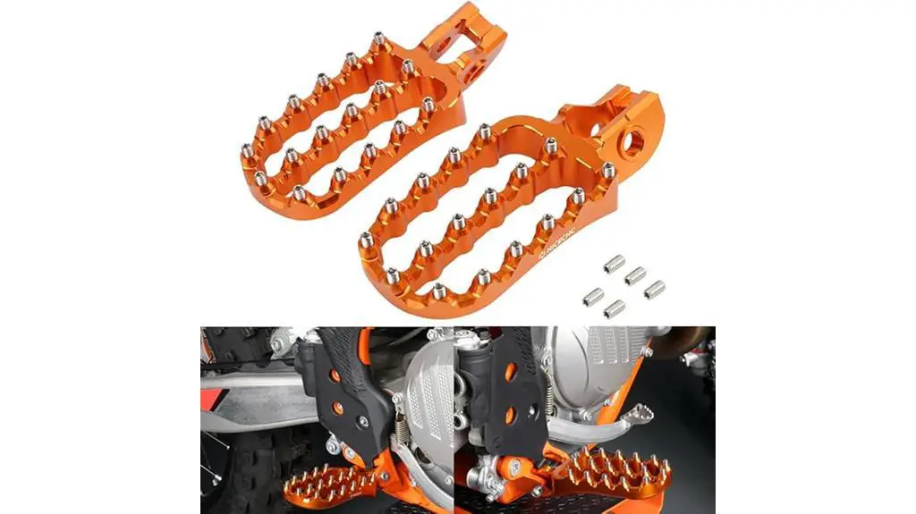 orange forged foot pegs