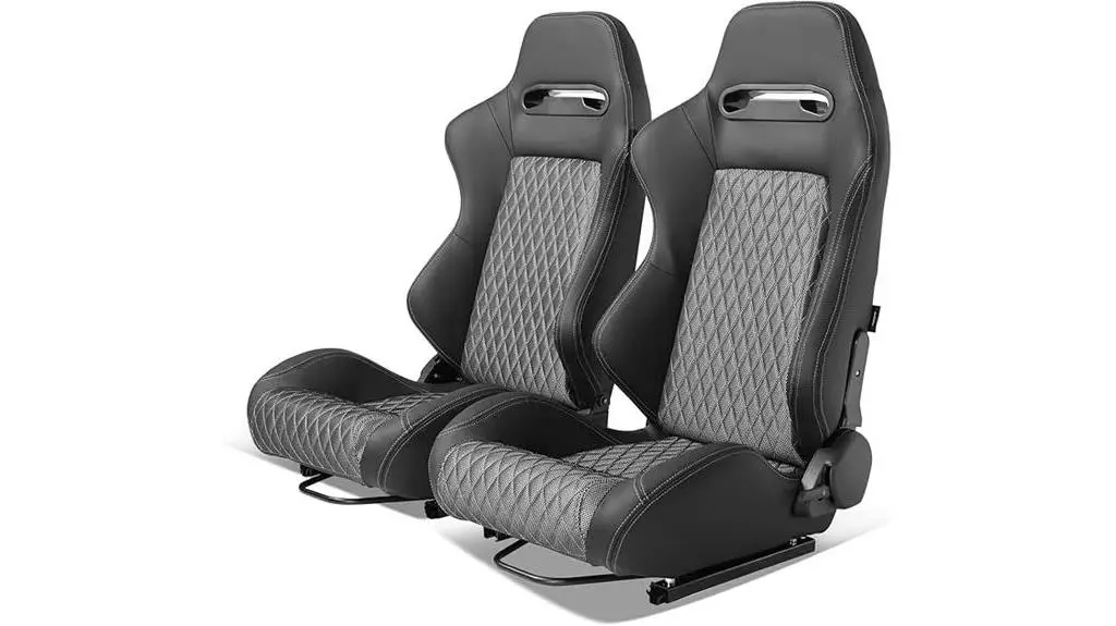 reclinable black racing seats