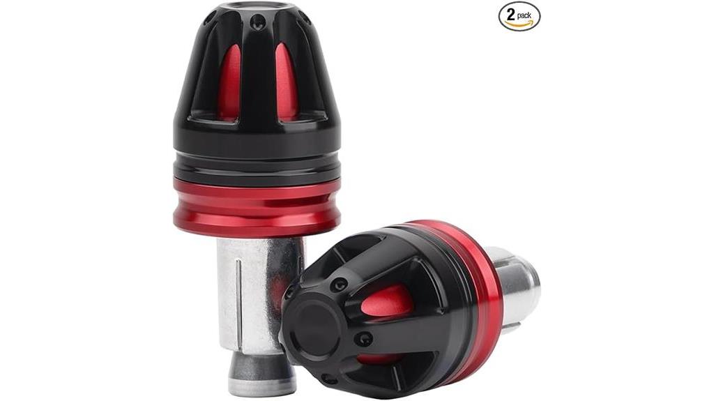 red motorcycle handlebar plugs