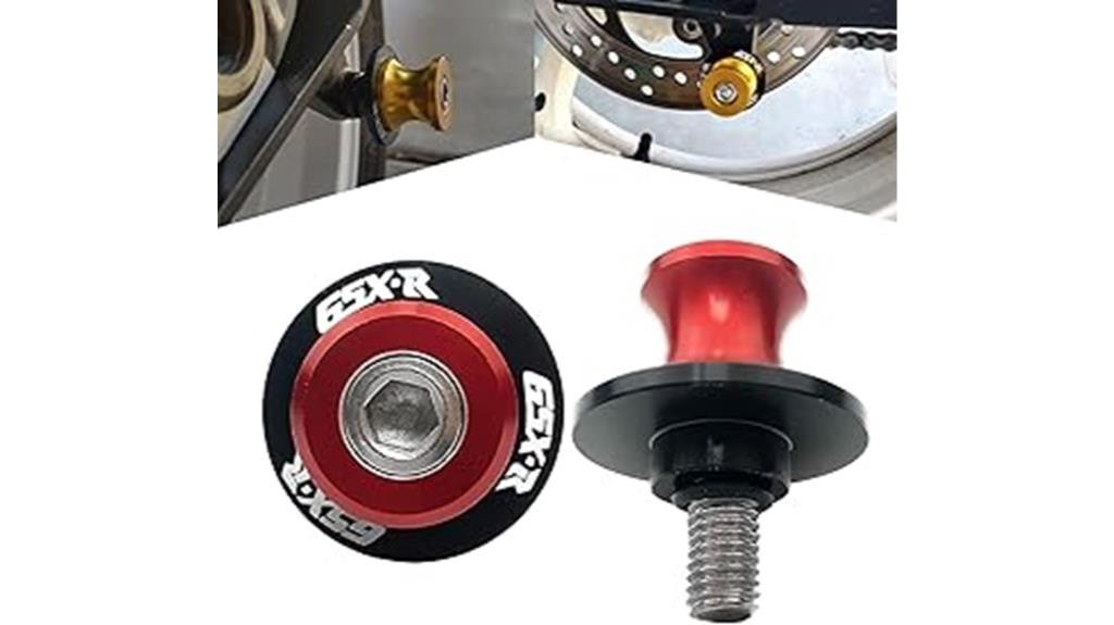 red motorcycle swing arm sliders