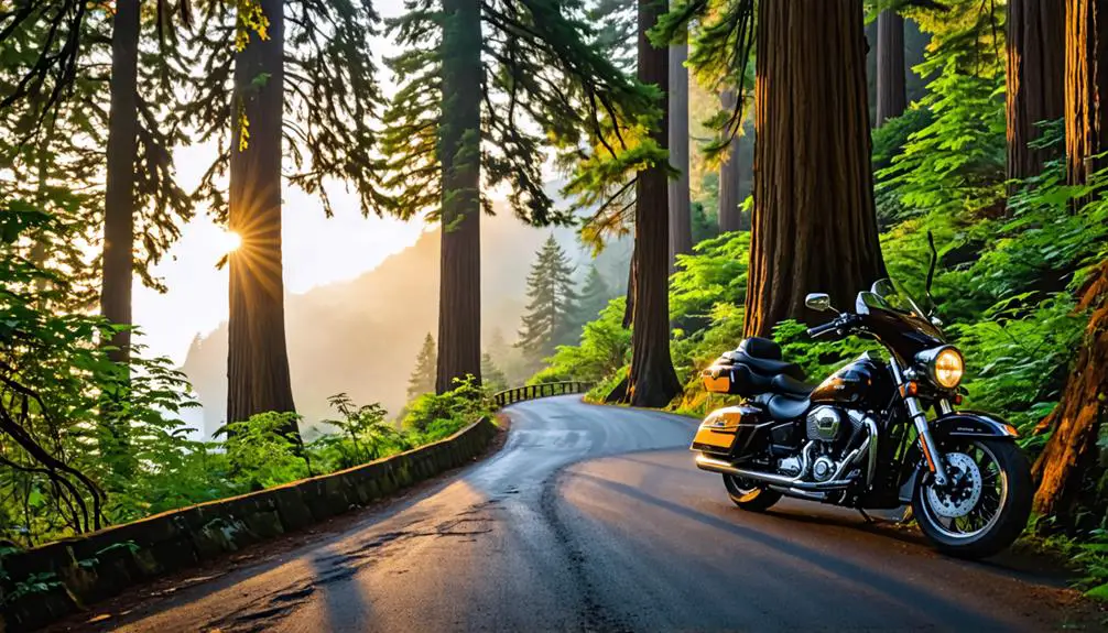 Best Motorcycle Routes Near Redwood National and State Parks