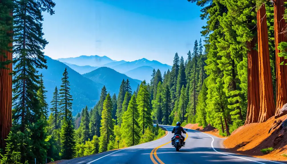 Best Motorcycle Routes Near Sequoia National Park