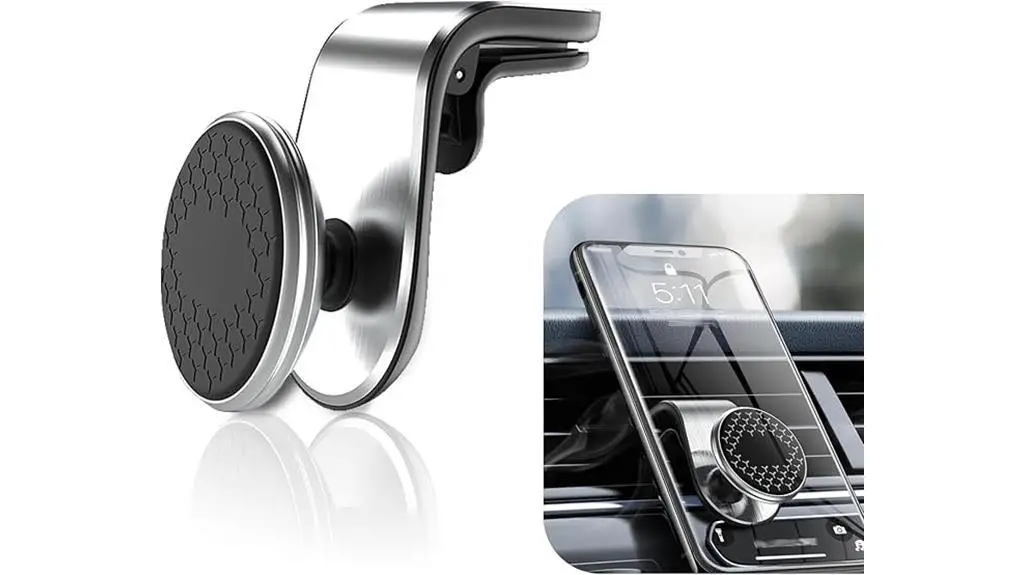 silver car vent phone mount