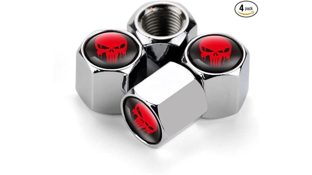 skull tire valve caps