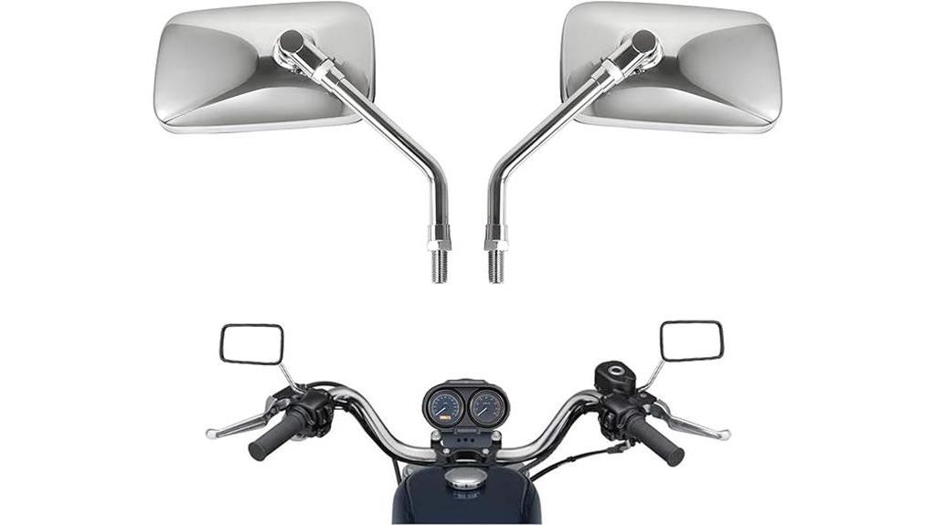 universal chrome motorcycle mirrors