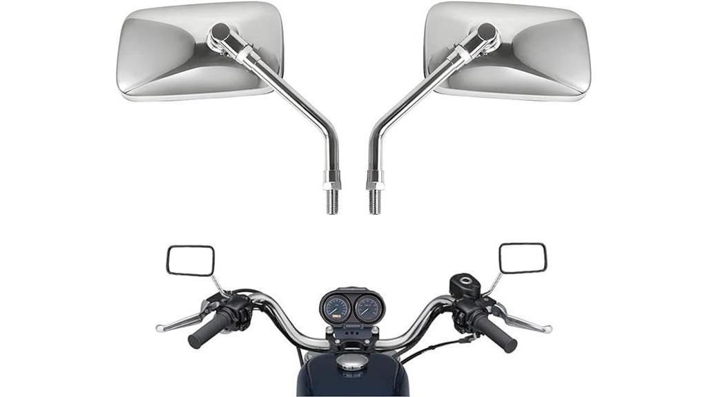 universal chrome motorcycle mirrors