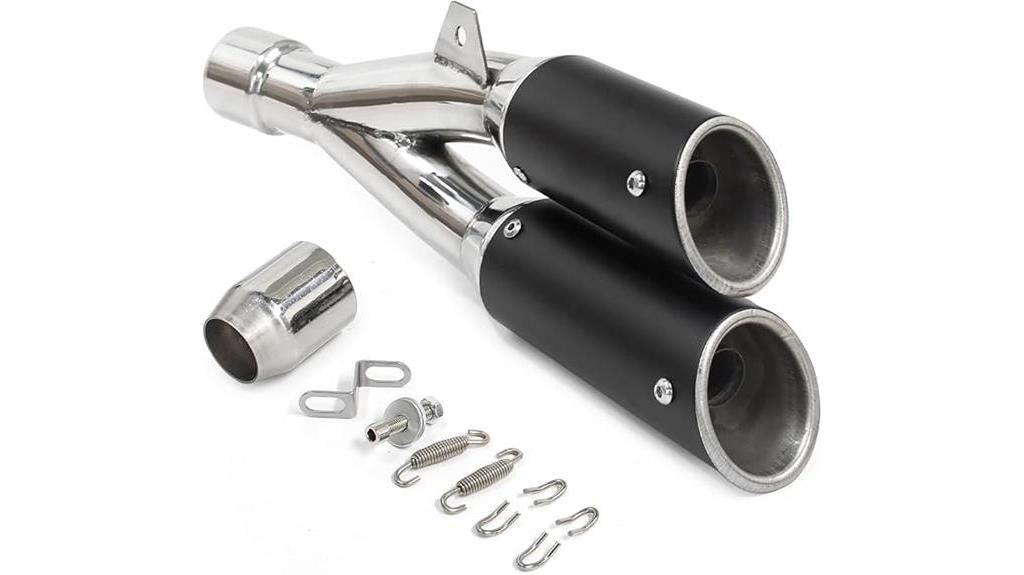 universal motorcycle dual outlet muffler