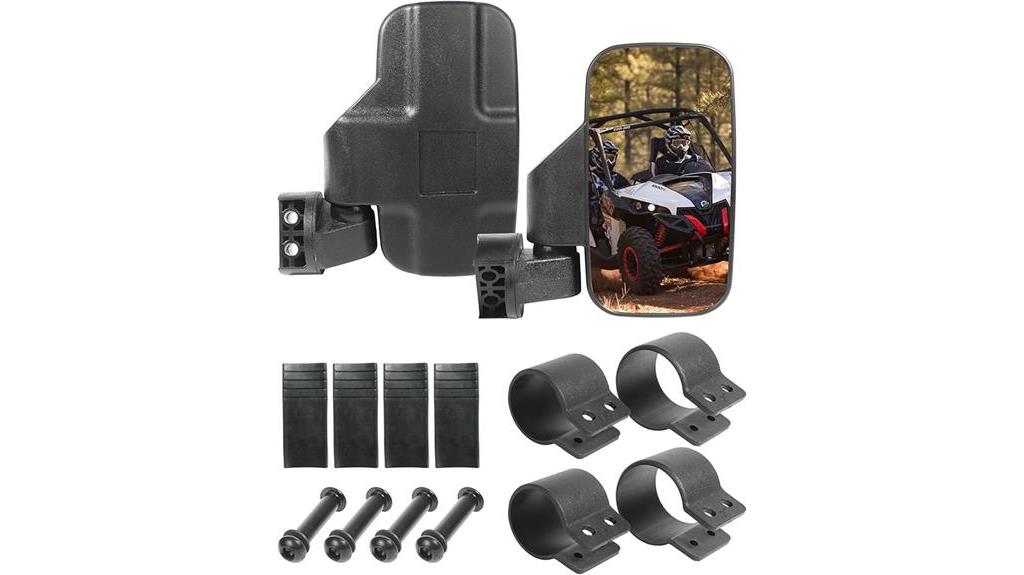 utv side mirrors set