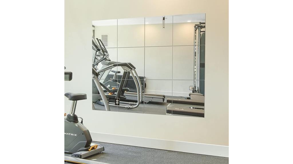 wall mounted gym mirror tiles