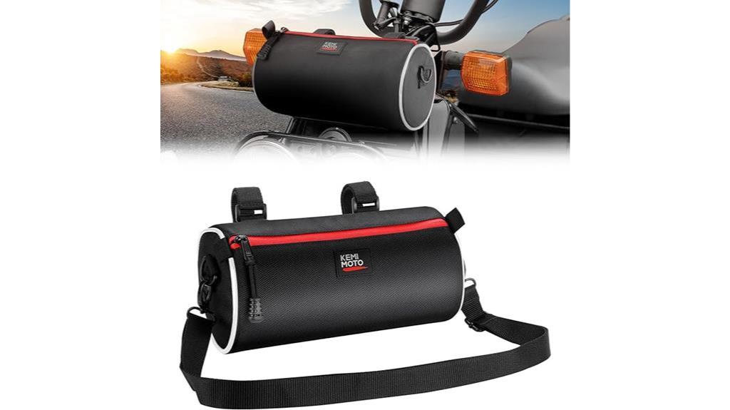 water resistant motorcycle handlebar bag