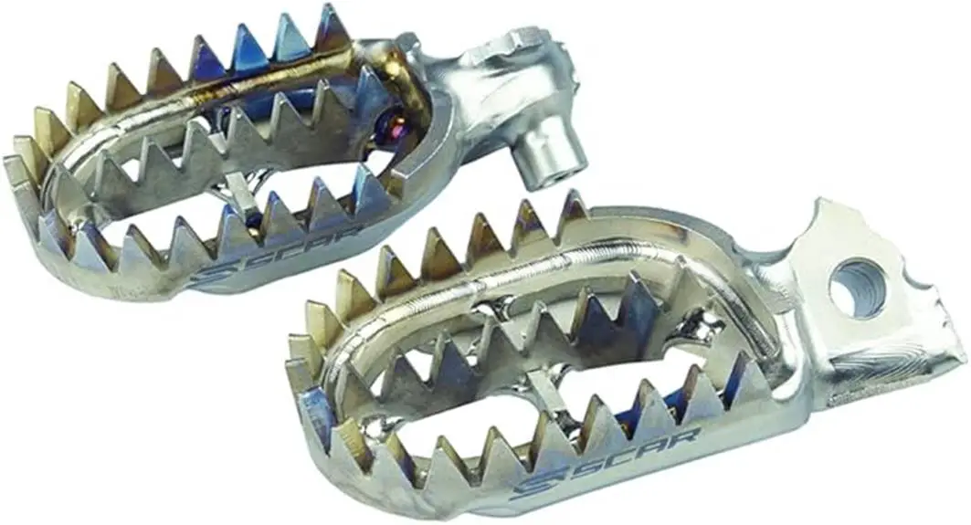 yamaha compatible scar titanium footpegs